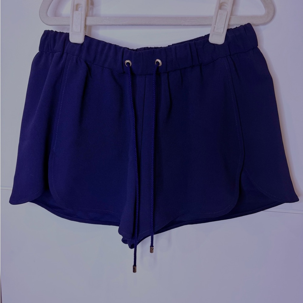 Women's Navy Blue Drawstring Shorts Trina Turk size Petite